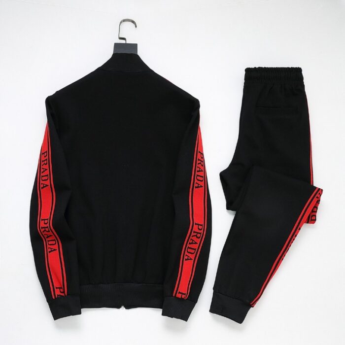 Tracksuit Prada White and Black Red Stripe PD050 - Image 4