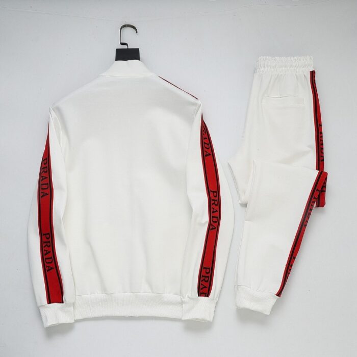 Tracksuit Prada White and Black Red Stripe PD050 - Image 5