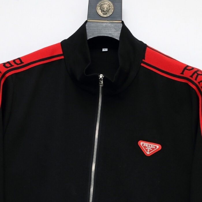 Tracksuit Prada White and Black Red Stripe PD050 - Image 7