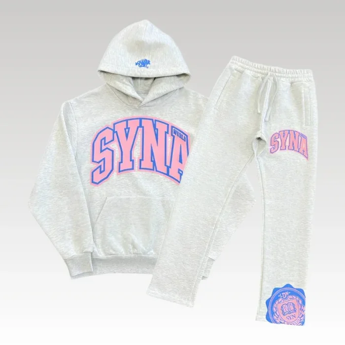 Set Syna World College Logo Gray/Pink SW005 - Drip Slum