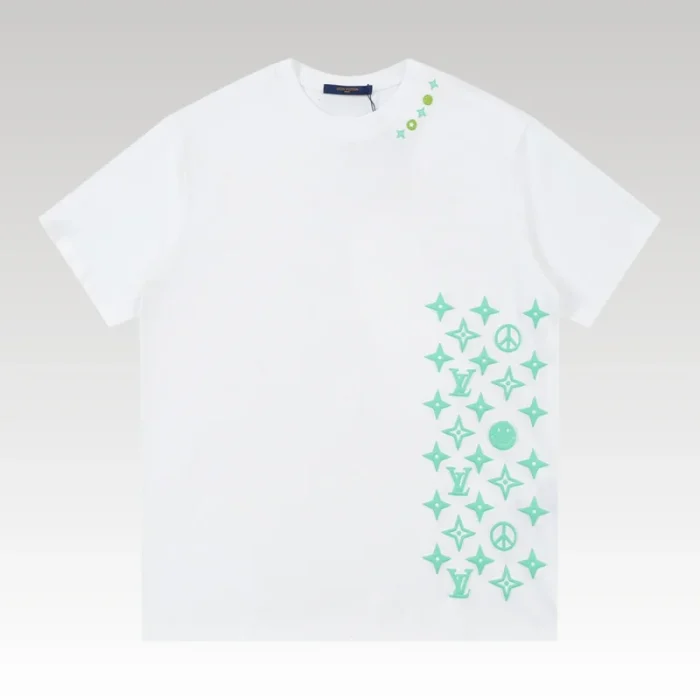 T-Shirt Louis Vuitton LV Monogram Print White - Drip Slum